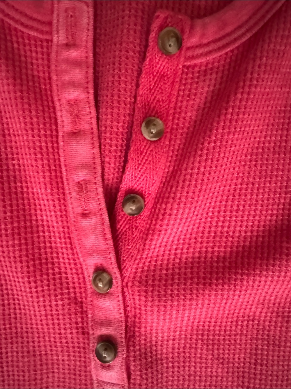 aerie Coral Ribbed Henley Tank - Picture 4 of 4